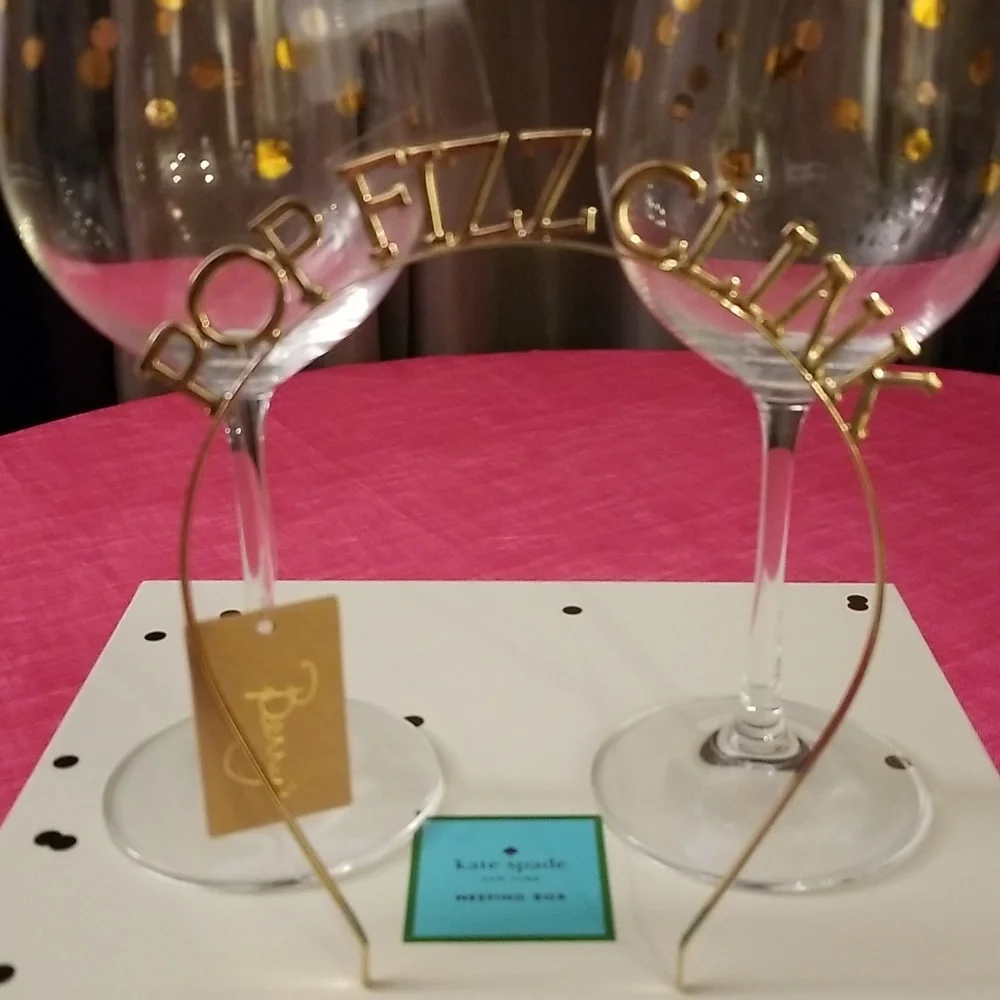 NWT Kate Spade nesting box with wine glasses - Picture 2 of 4